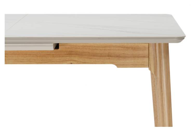 Керамический стол Halmar 140(180)x80 белый спеченный камень / светлое дерево-10