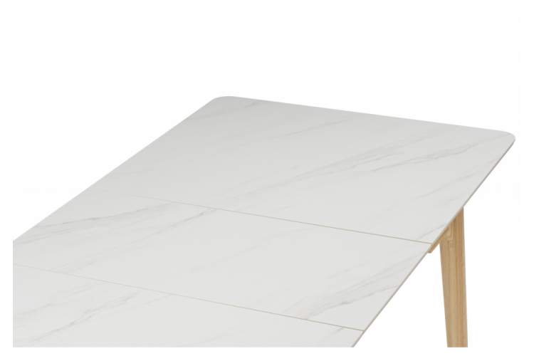Керамический стол Halmar 140(180)x80 белый спеченный камень / светлое дерево-12