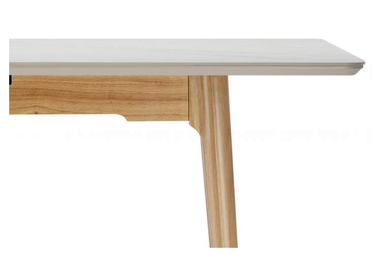 Керамический стол Halmar 140(180)x80 белый спеченный камень / светлое дерево-13