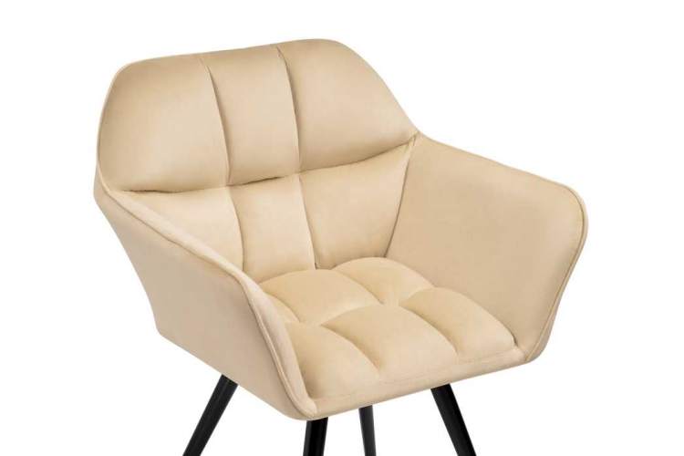 Стул на металлокаркасе Ямес крутящееся бежевый / черный глянец-6