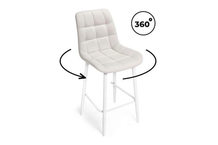 Барный стул Алст К крутящийся молочный / белый