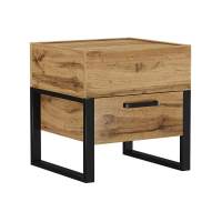 Тумба прикроватная Iris металл дуб вотан / черный муар