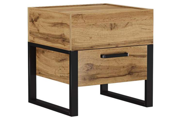 Тумба прикроватная Iris металл дуб вотан / черный муар