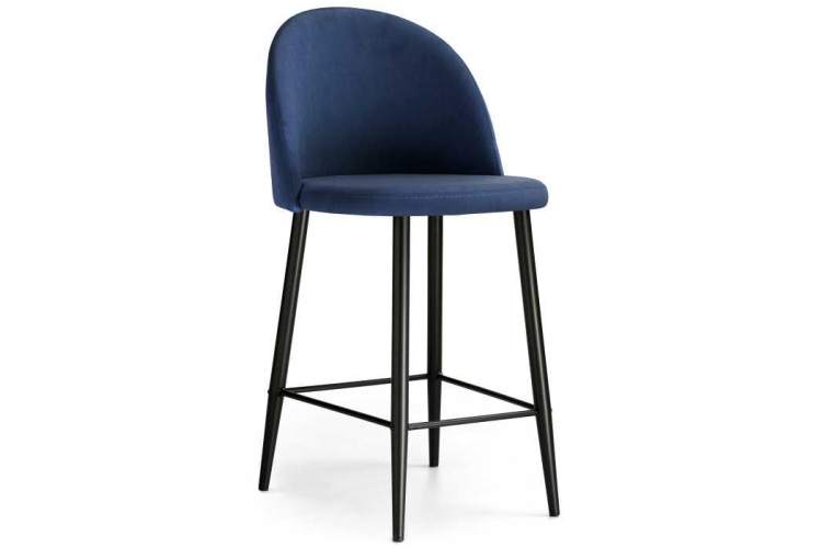 Барный стул Амизуре темно-синий / черный матовый