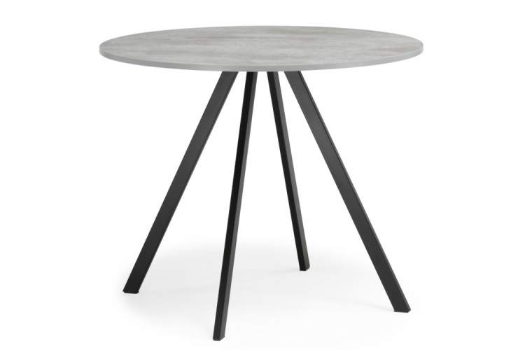 Стол деревянный Баргел 90х90х75 бетон / черный