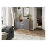 Комод Маллоу-2 дуб вотан / графит софт