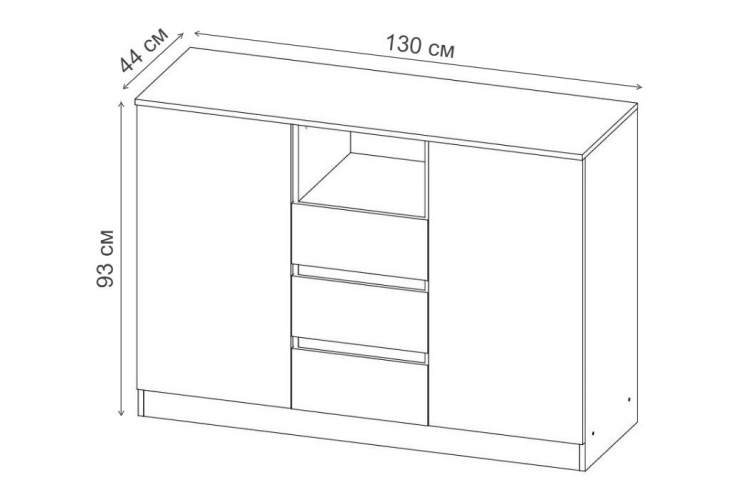 Комод Маллоу-2 дуб вотан / графит софт-1