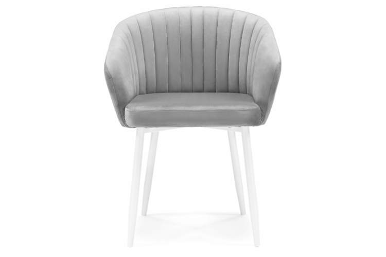 Стул на металлокаркасе Корсо светло-серое / белое-2