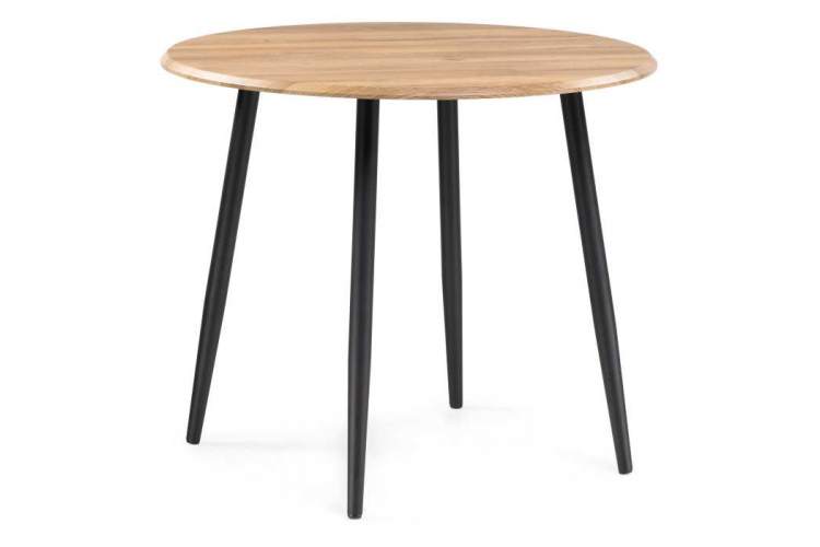 Стол деревянный Абилин 90 дуб вотан / черный матовый