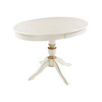 Стол деревянный Arno молочный с золотой патиной