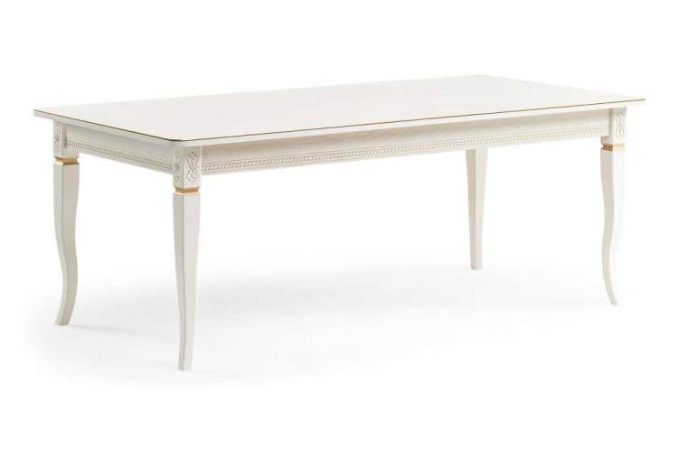 Стол деревянный Балмет молочный / золото