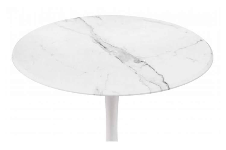Стол деревянный Тулип 90х73 мрамор белый / белый-1