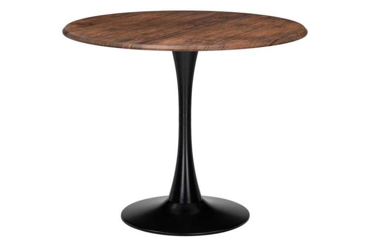 Тулип 90х73 орех кантри / черный Стол деревянный