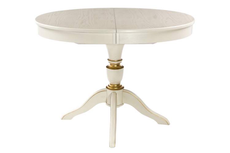 Стол деревянный Arno молочный с золотой патиной-6