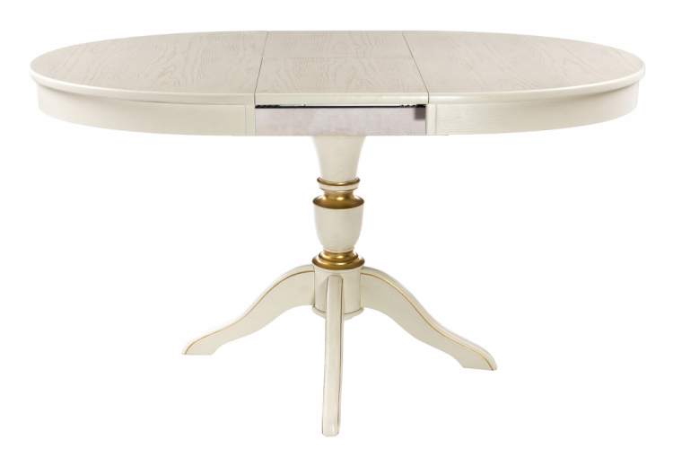 Стол деревянный Arno молочный с золотой патиной-8