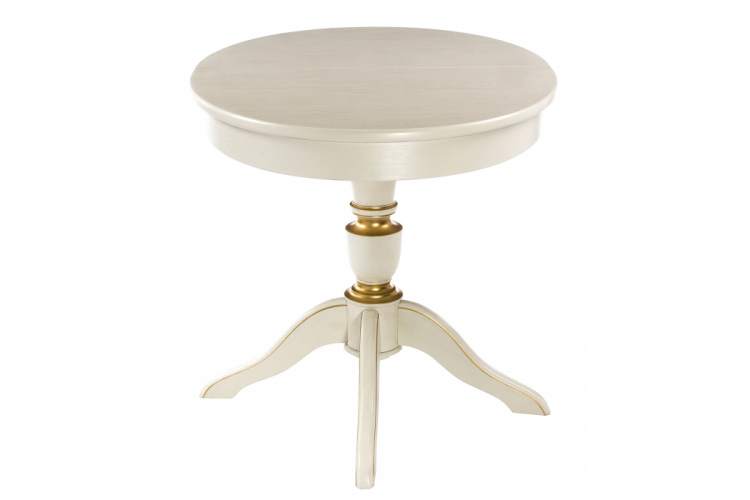 Стол деревянный Arno молочный с золотой патиной-9