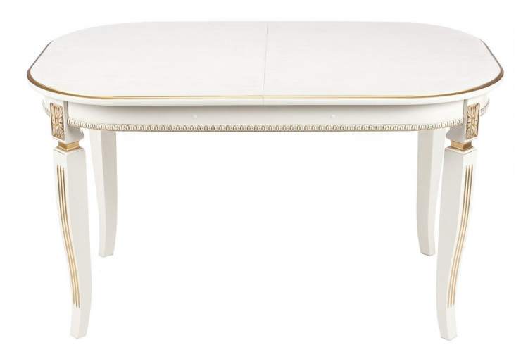 Стол деревянный Romeo молочный с золотой патиной-8