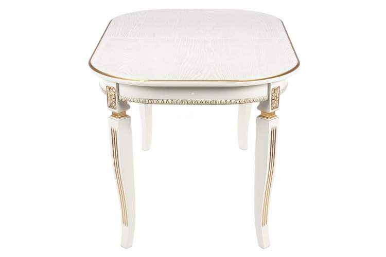 Стол деревянный Romeo молочный с золотой патиной-9