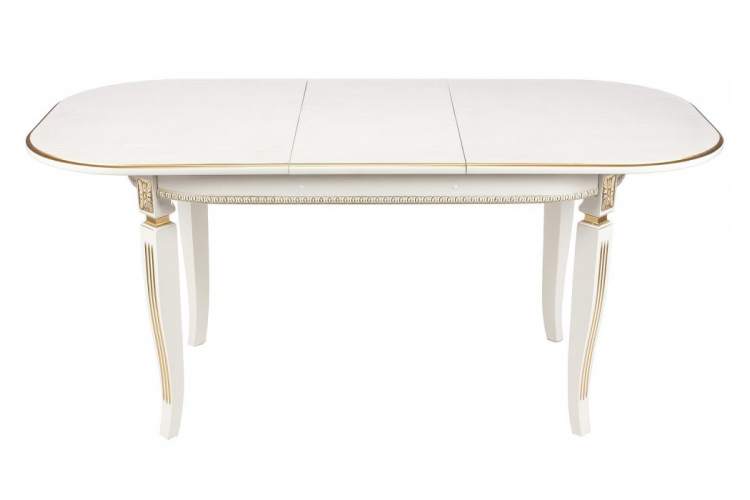 Стол деревянный Romeo молочный с золотой патиной-11