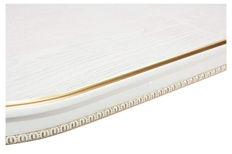 Стол деревянный Romeo молочный с золотой патиной-17