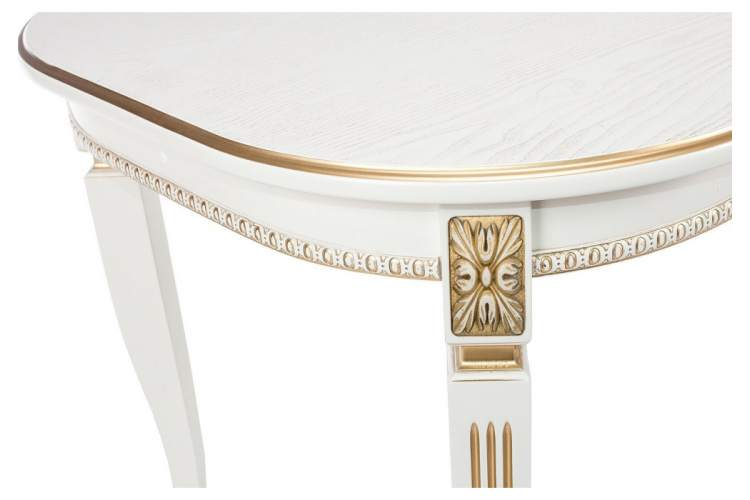Стол деревянный Romeo молочный с золотой патиной-18