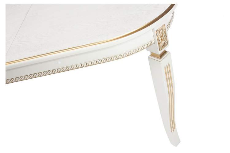 Стол деревянный Romeo молочный с золотой патиной-19