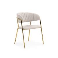 Стул на металлокаркасе Kamelia бежевый / золотой