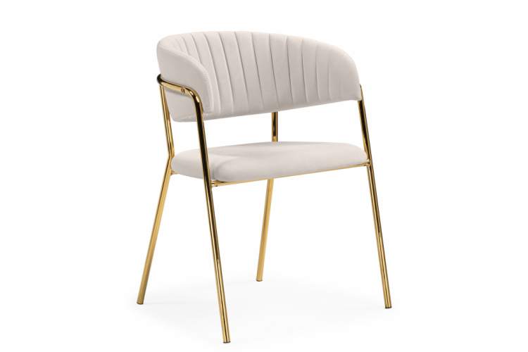 Стул на металлокаркасе Kamelia бежевый / золотой