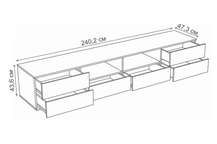 ТВ-тумба Маллоу дуб вотан / графит софт-1