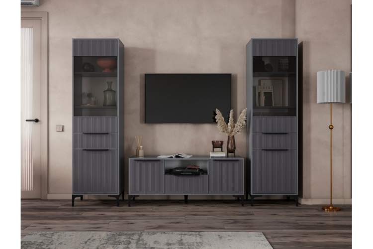 Готовая гостиная Иадама графит / графит софт комплектация 4