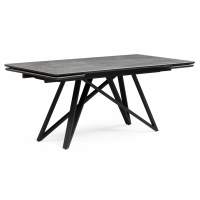 Керамический стол Вилсон 160(220)х89 серый мрамор larka grey / черный