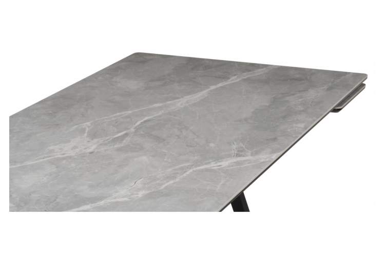 Керамический стол Вилсон 160(220)х89 серый мрамор larka grey / черный-7