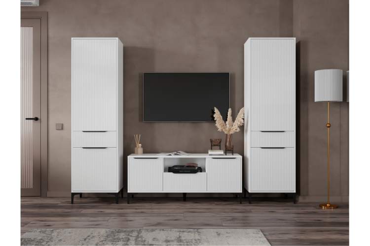 Готовая гостиная Иадама белый / белый глянец комплектация 8