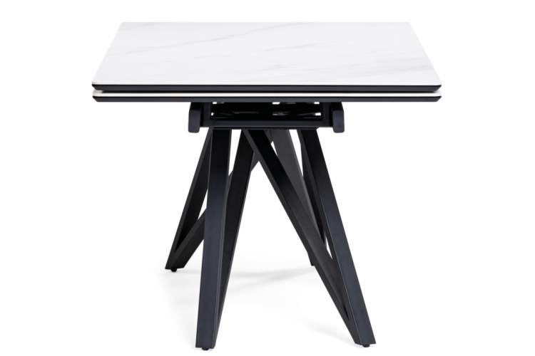 Керамический стол Вилсон 160(220)х89х75 белый мрамор snow white / черный-8