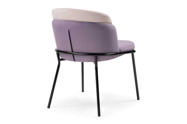 Стул на металлокаркасе Сиолим сливовый / кремовый / черный глянец-3