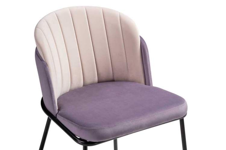 Стул на металлокаркасе Сиолим сливовый / кремовый / черный глянец-4