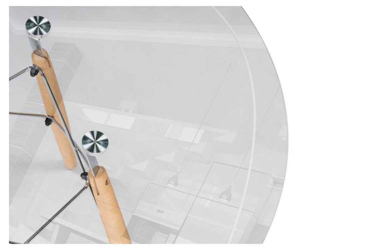 Стол стеклянный PT-151 80х80х76 clear glass / wood-3