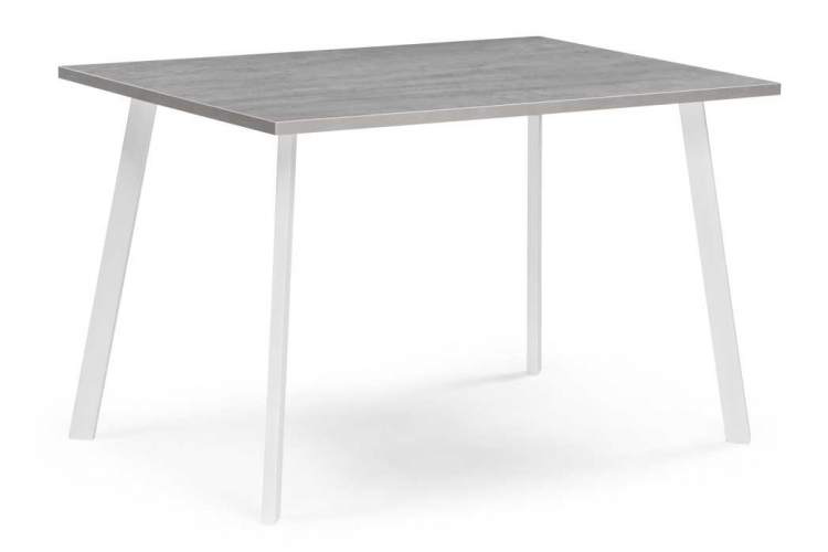 Стол деревянный Тринити Лофт 120х80х75 25 мм бетон / белый матовый