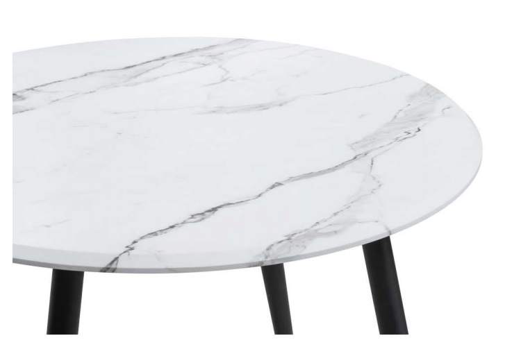 Стол деревянный Абилин 90 мрамор белый / черный матовый-2