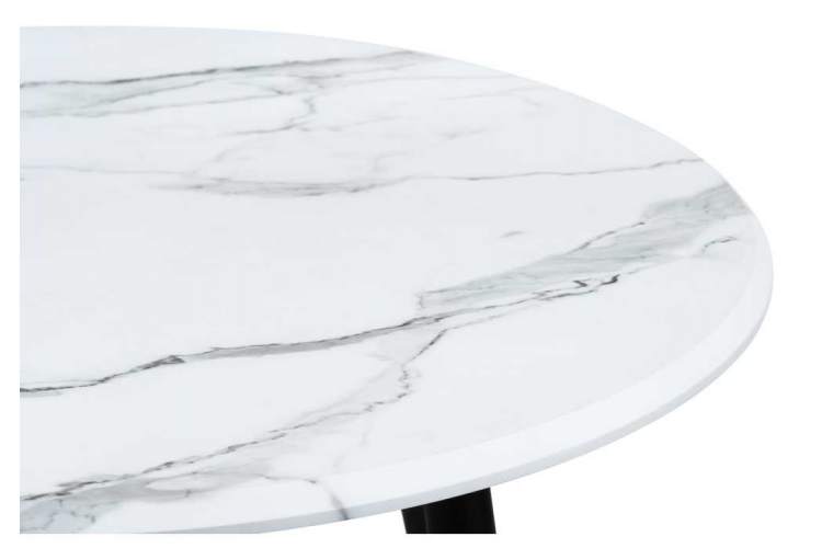 Стол деревянный Абилин 90 мрамор белый / черный матовый-4