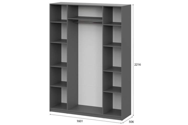 Шкаф Даиго четырехстворчатый графит серый-2