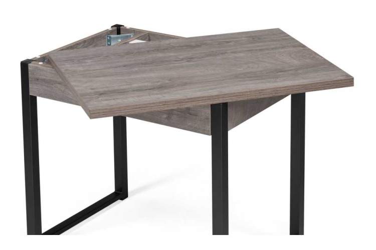 Стол деревянный Ибби 90(128)х64х77 рошелье / черный матовый-4