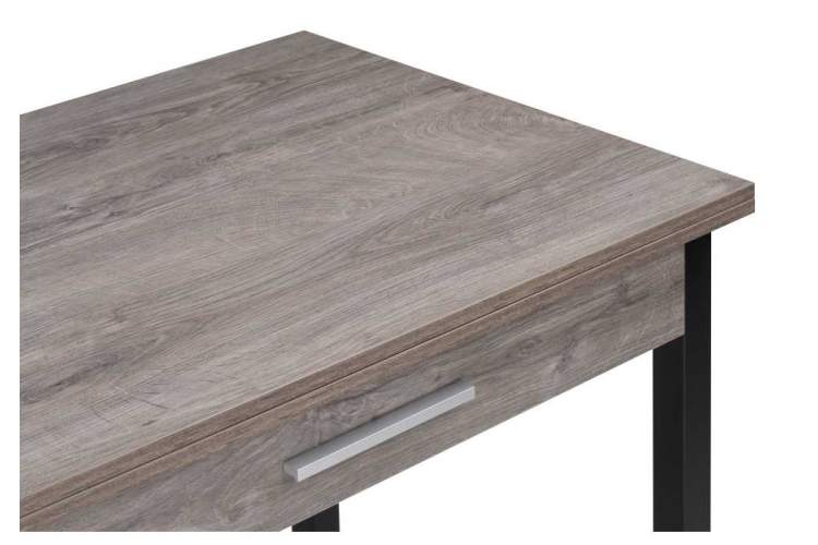 Стол деревянный Ибби 90(128)х64х77 рошелье / черный матовый-6