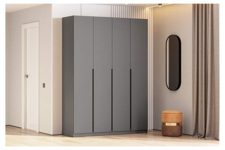 Шкаф Даиго четырехстворчатый графит серый-1