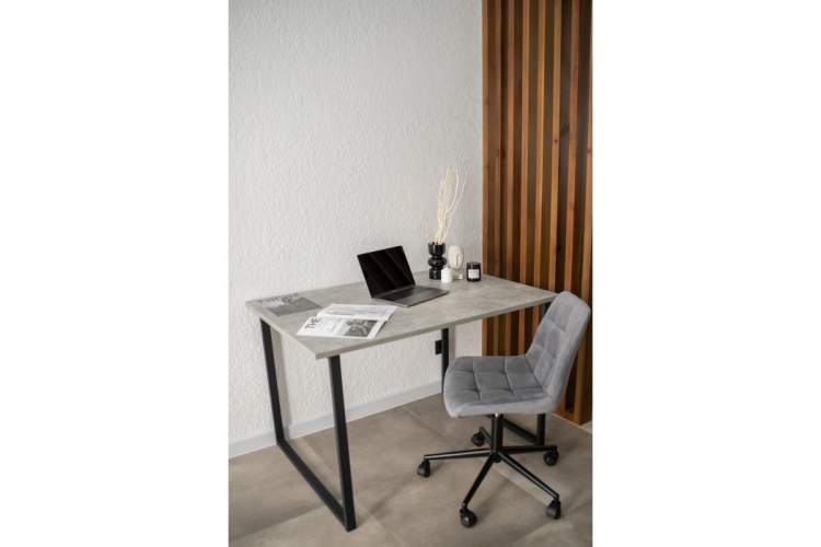 Стол деревянный Лиман 117 х 77 бетон светлый / черный матовый-5