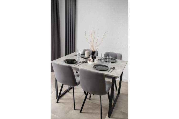 Стол деревянный Лиман 117 х 77 бетон светлый / черный матовый-6