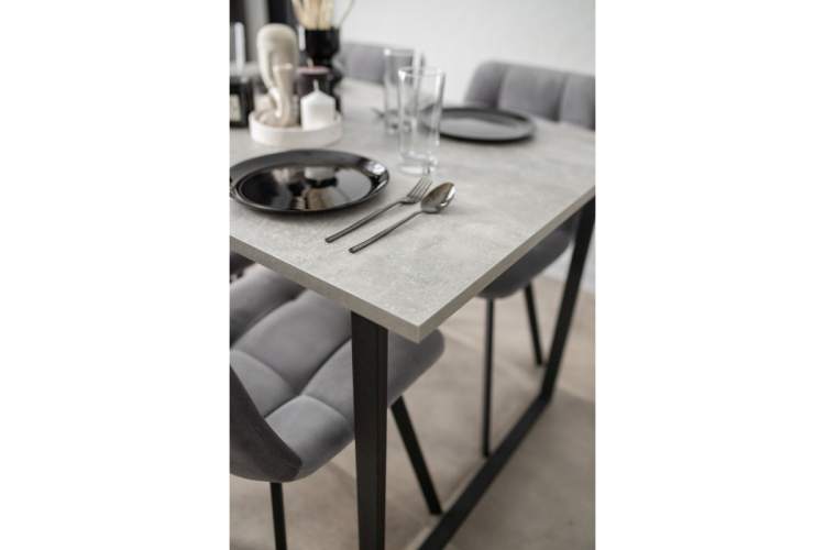 Стол деревянный Лиман 117 х 77 бетон светлый / черный матовый-10