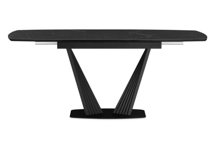 Керамический стол Вейл 140(180)х80 черный мрамор shakespeare black / черный-9