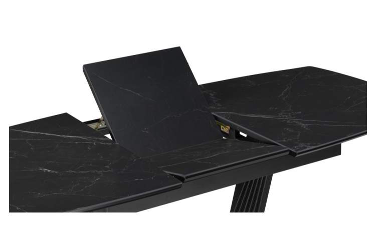 Керамический стол Вейл 140(180)х80 черный мрамор shakespeare black / черный-12