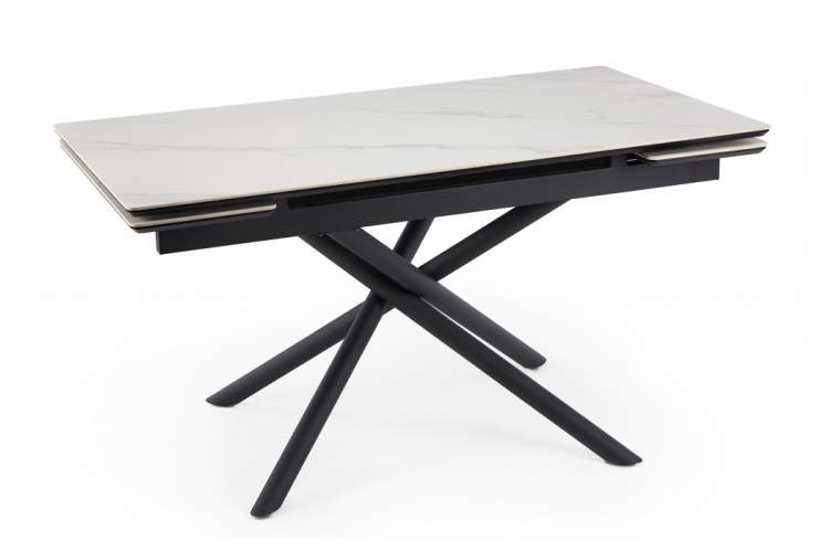 Керамический стол Мэриан 140 (200) х 80 snow alpin white / черный
